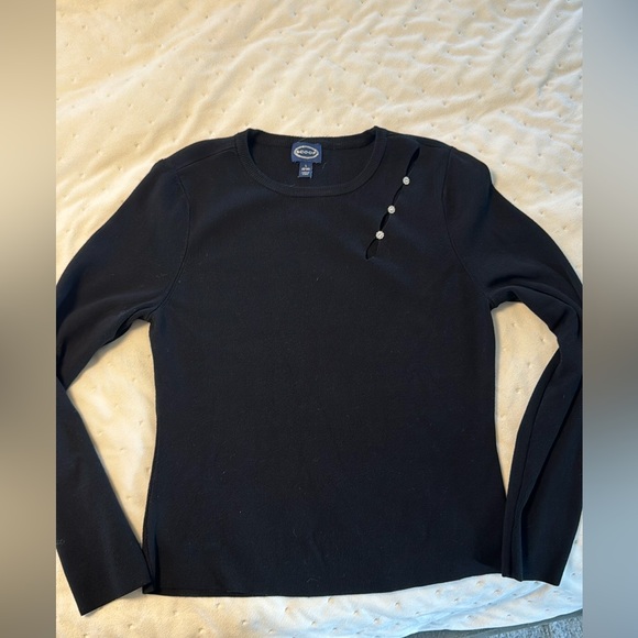 Black sweater with rhinestone on shoulder - Picture 3 of 3